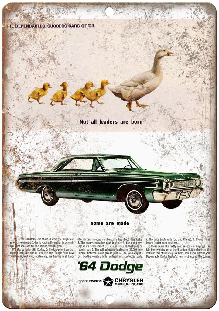 1964 Dodge Vintage Car Ad Metal Sign