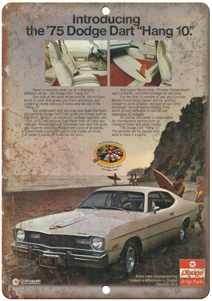 1975 dodge Dart Vintage Auto Ad Metal Sign