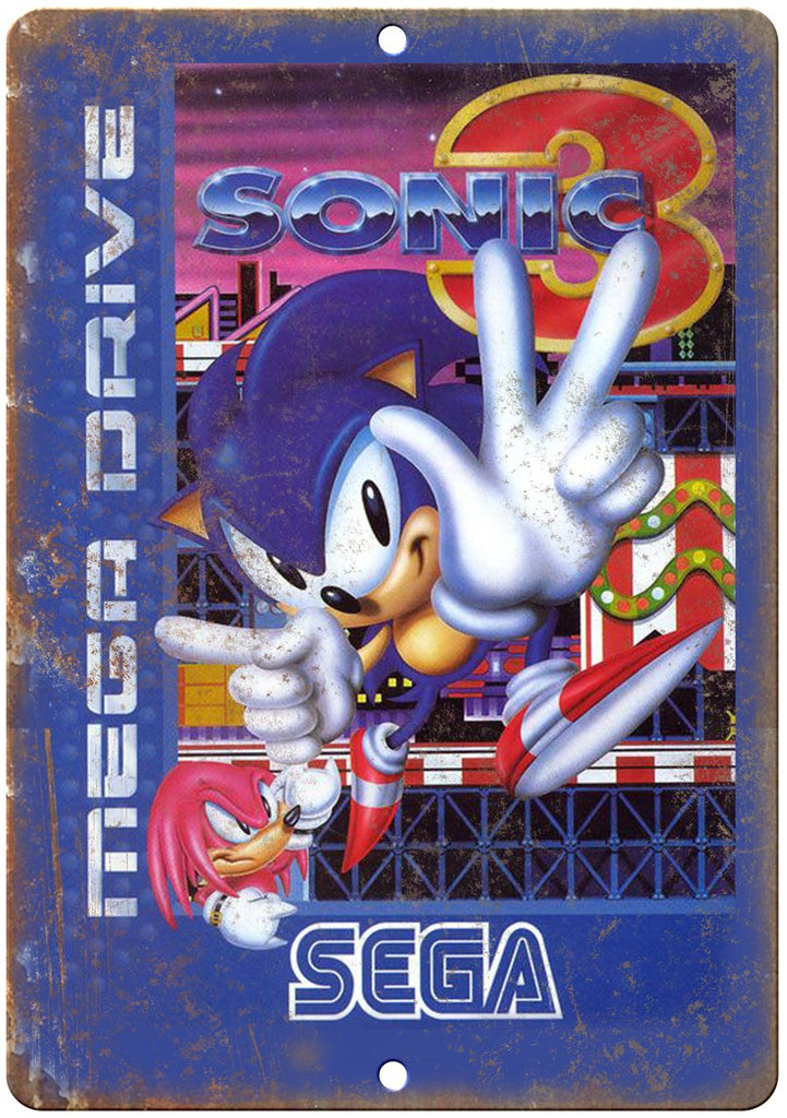 Sonic Mega Drive Sega Cartridge Art Gaming Metal Sign