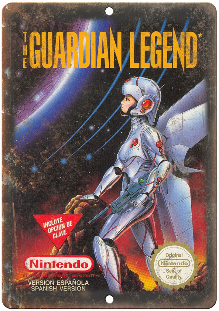 The Guardian Legend Nintendo Cartridge Art Gaming Metal Sign