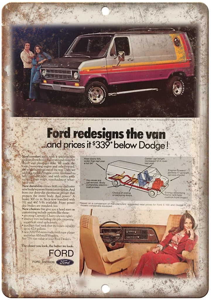 Ford Min Van Vintage Ad Metal Sign