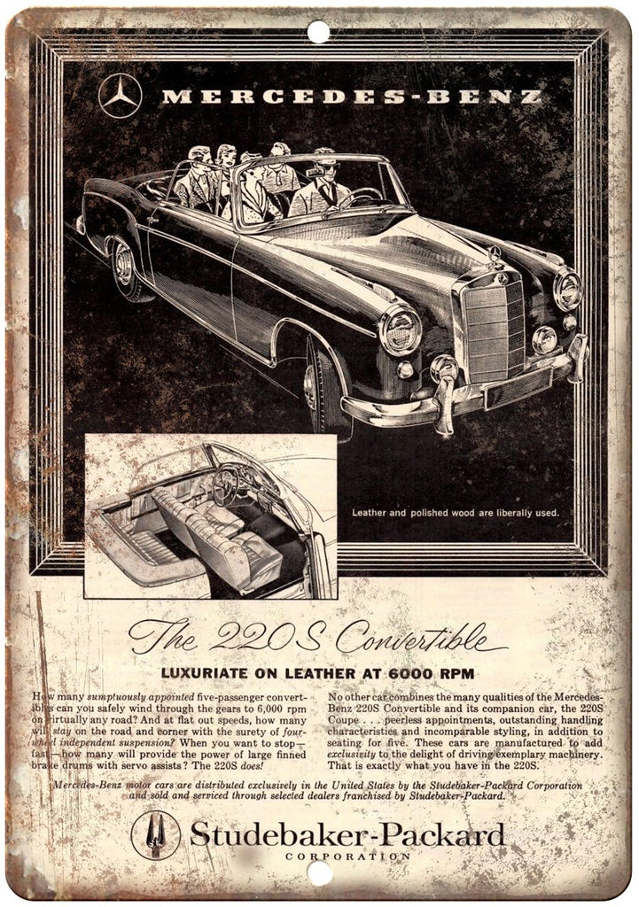 Studebaker Packard 220S Convertible Ad Metal Sign