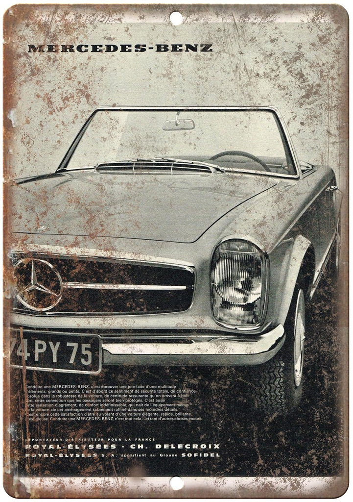 Mercedes Benz Royal Elysees Vintage Ad Metal Sign