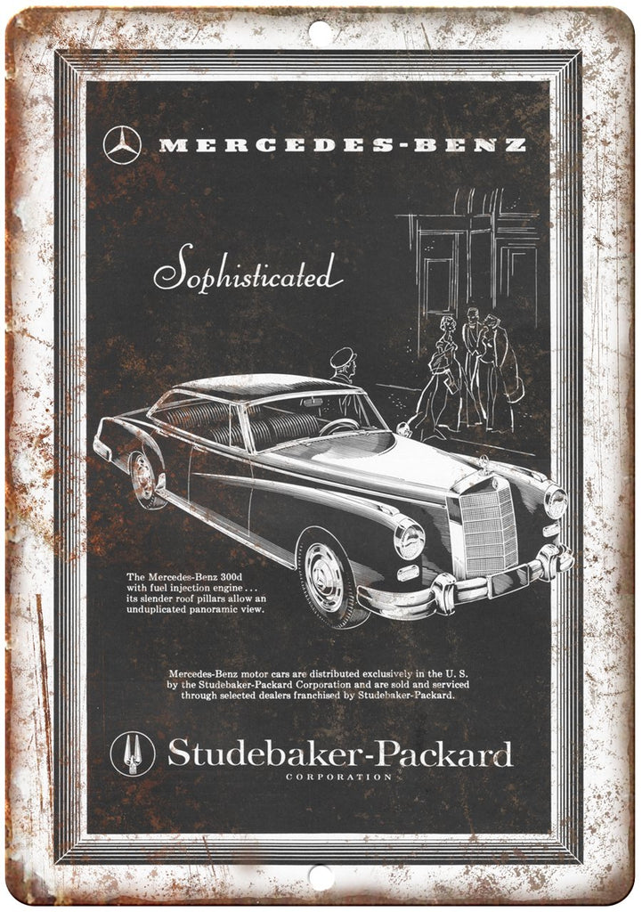 Studebaker Packard Mercedes Benz 300d Ad Metal Sign