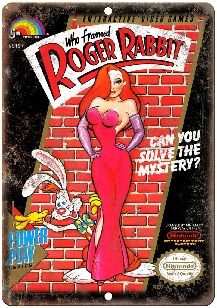 Roger Rabbit Nintendo Cartridge Art Metal Sign