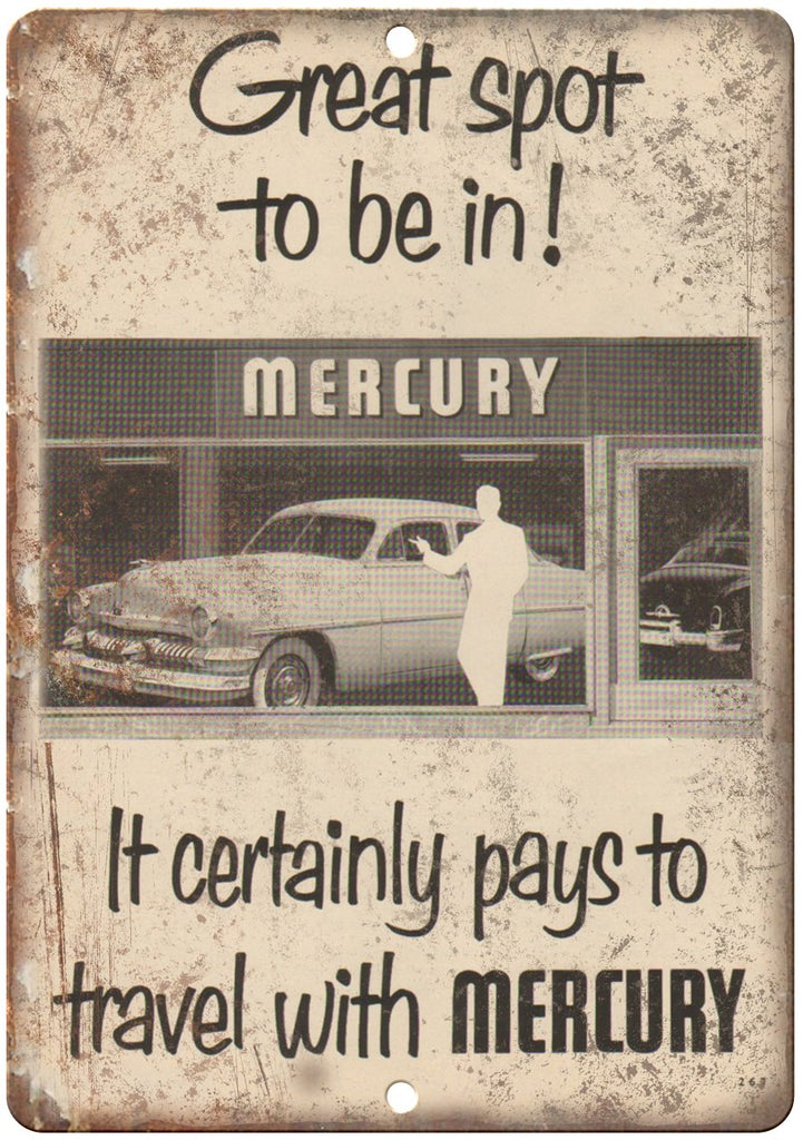 Mercury Automobile Vintage Dealership Ad Metal Sign