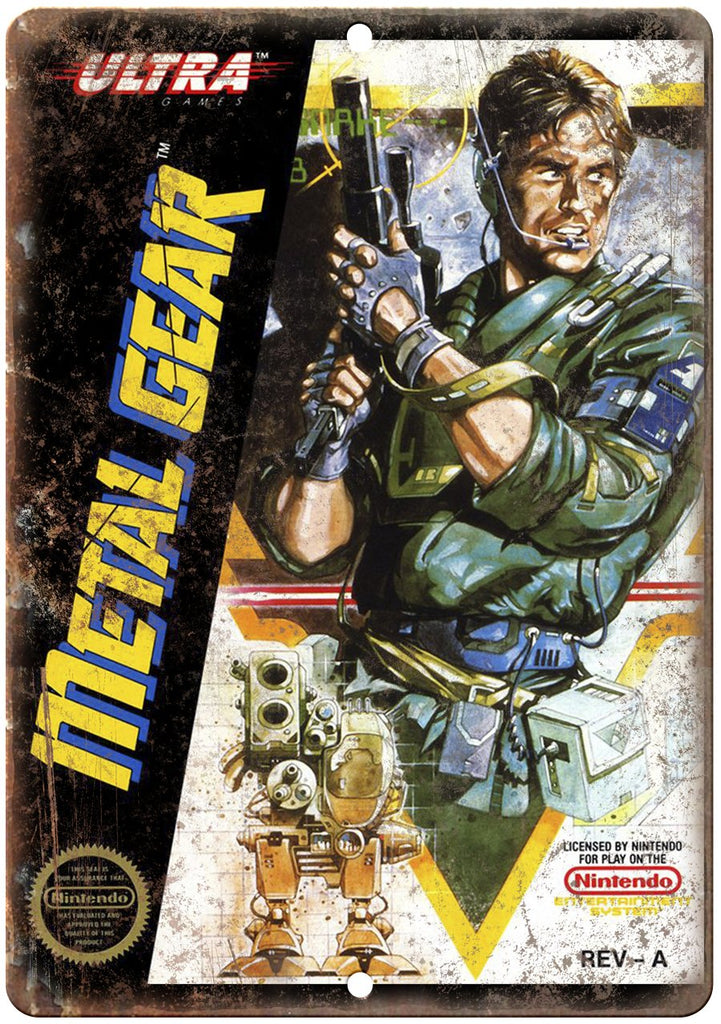 Mega Gear Ultra Nintendo Cartridge Art Gaming Metal Sign