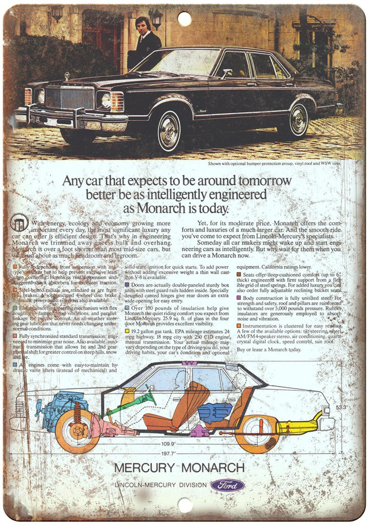 Mercury Meteor s-33 Vintage Auto Ad Ford Metal Sign
