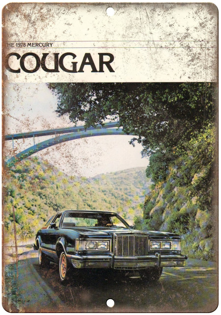 1978 Mercury Cougar Vintage Auto Ad Metal Sign