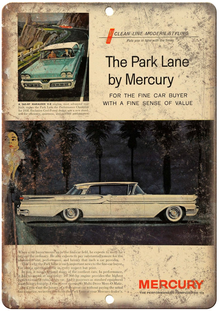 Mercury Marauder Vintage Auto Ad Metal Sign