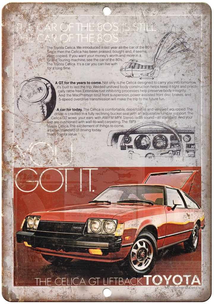 Toyota Celica Vintage Ad Metal Sign