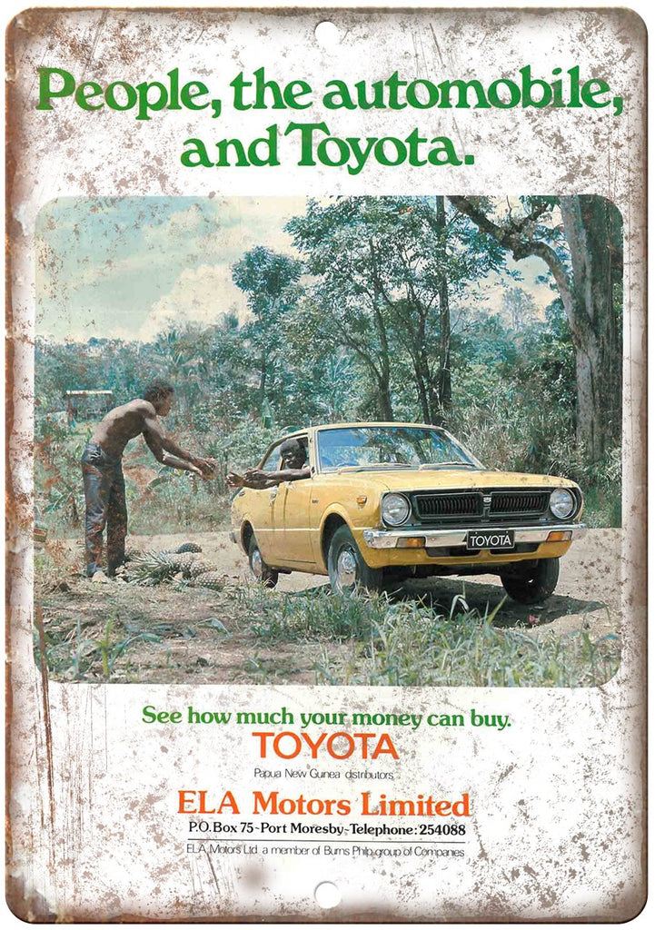 Toyota Motors Limited Papu New Gunea Metal Sign