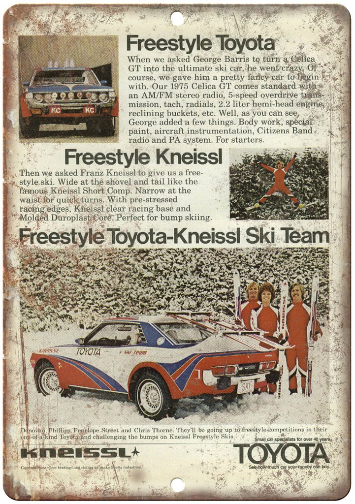 Toyota Kneissel Vintage Ski Team Ad Metal Sign
