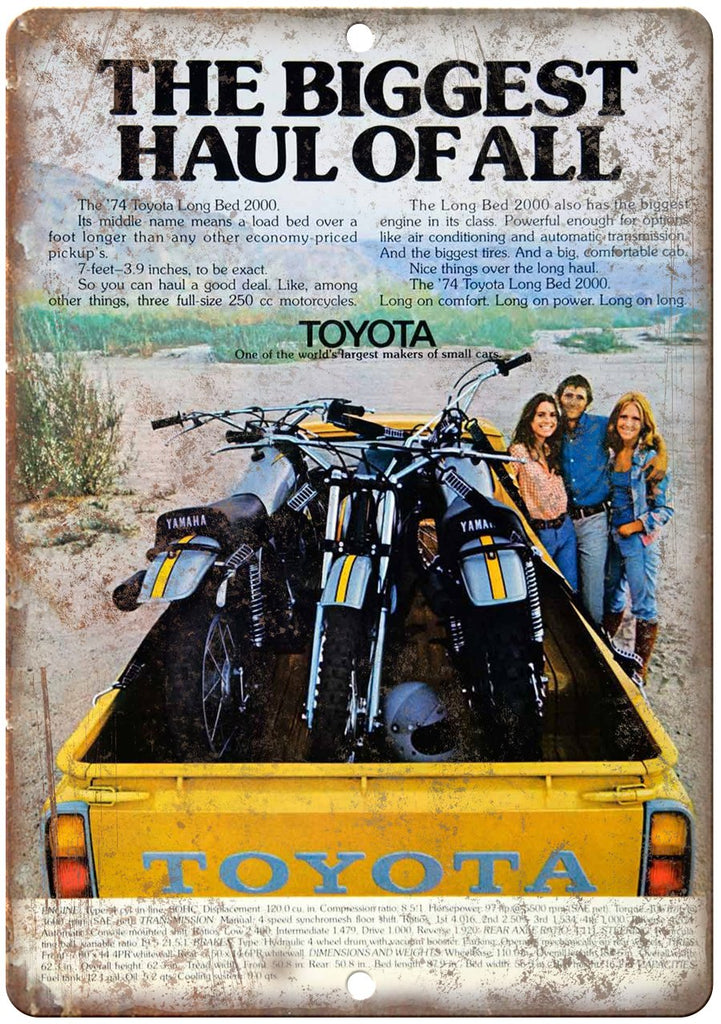 Toyota Pickup Truck Vintage Automobile Ad Metal Sign