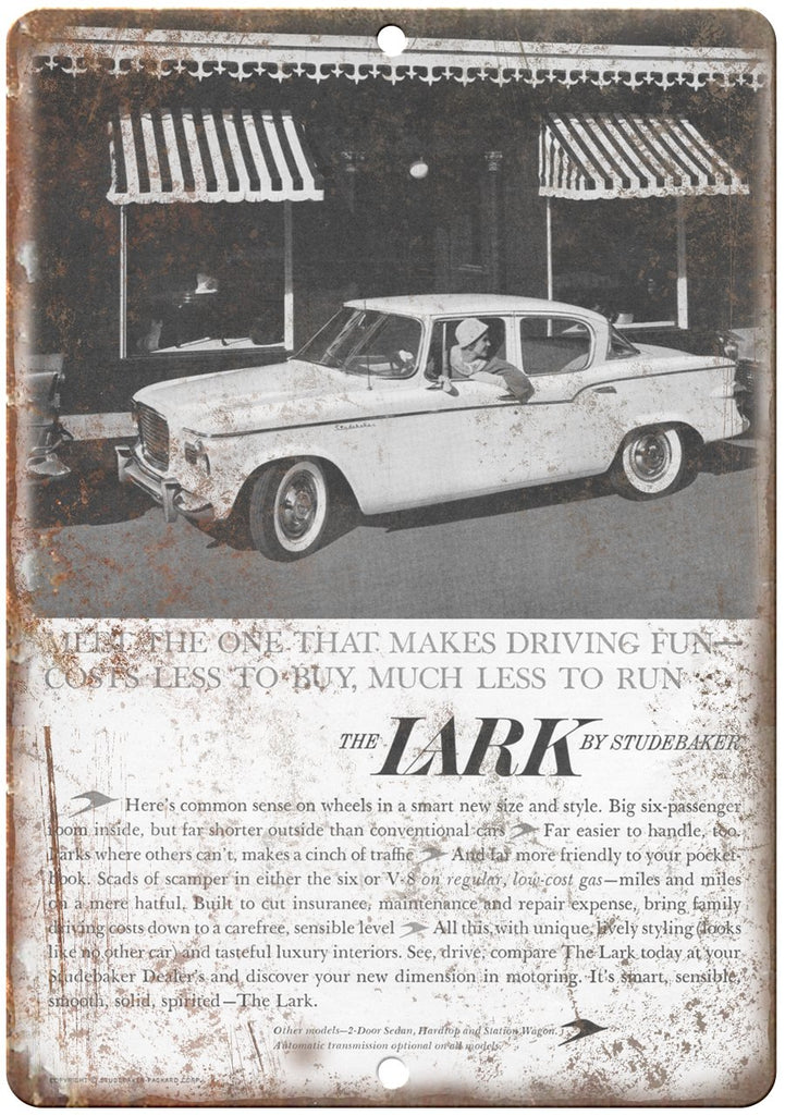 Studebaker Lark Vintage Car Auto Ad Metal Sign