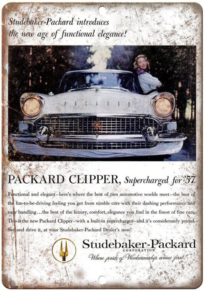 1957 Studebaker Parkard Clipper Car Ad Metal Sign