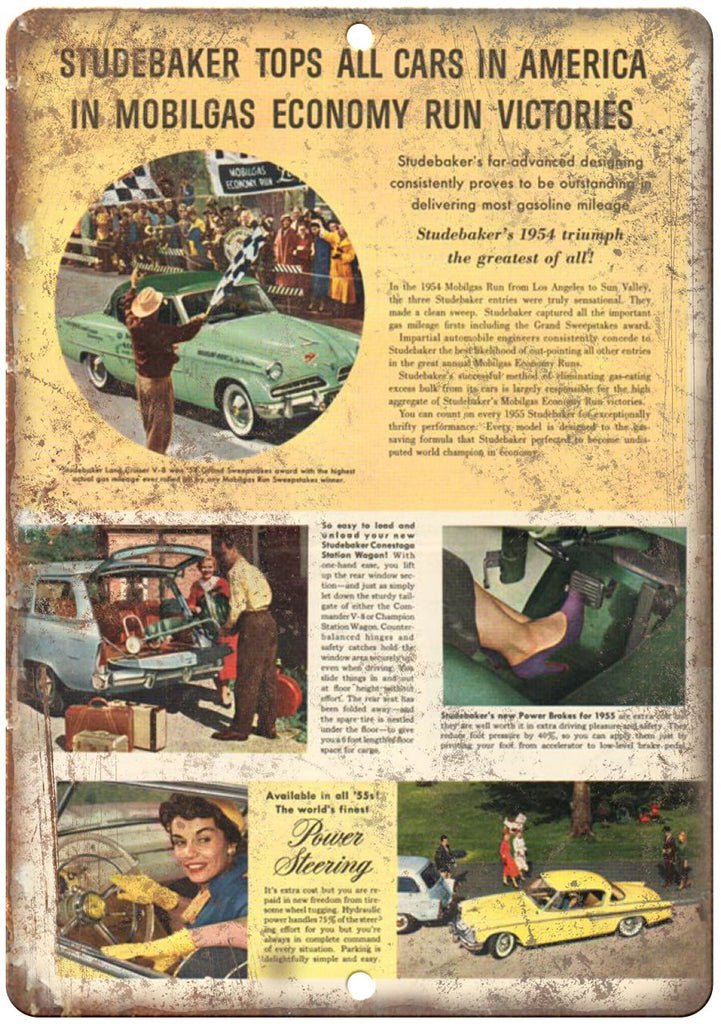 1954 Studebaker Triumph Vintage Auto Ad Metal Sign