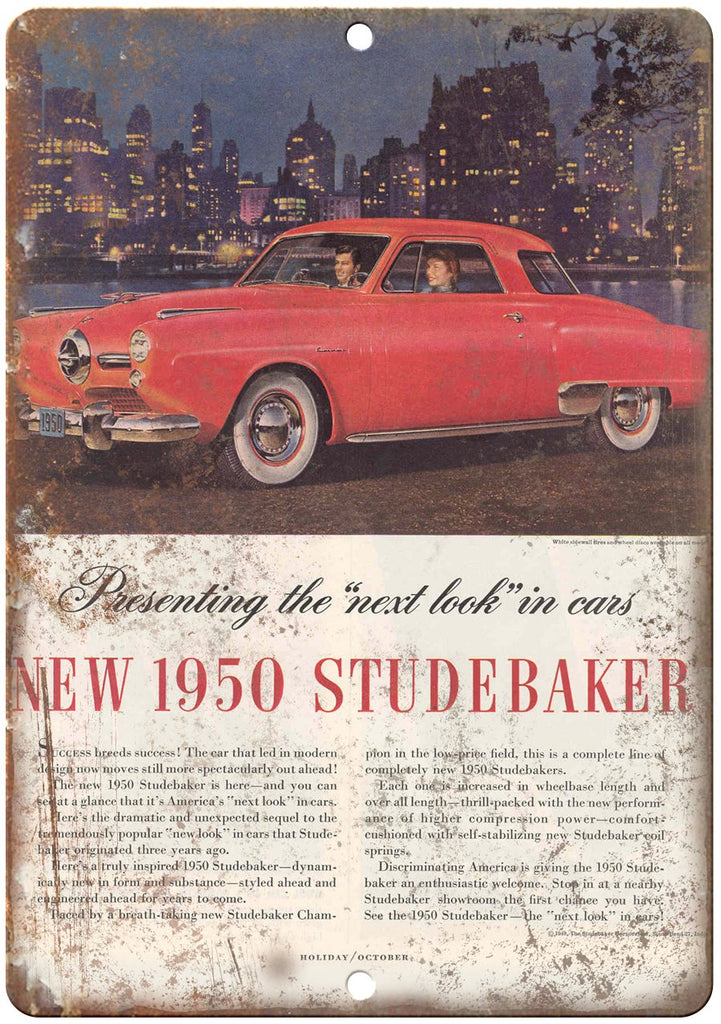 1950 Studebaker Automobile Car Ad Metal Sign