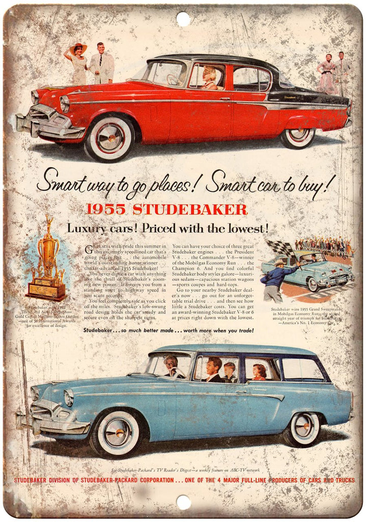 1955 Studebaker Packard Luxury Car Metal Sign