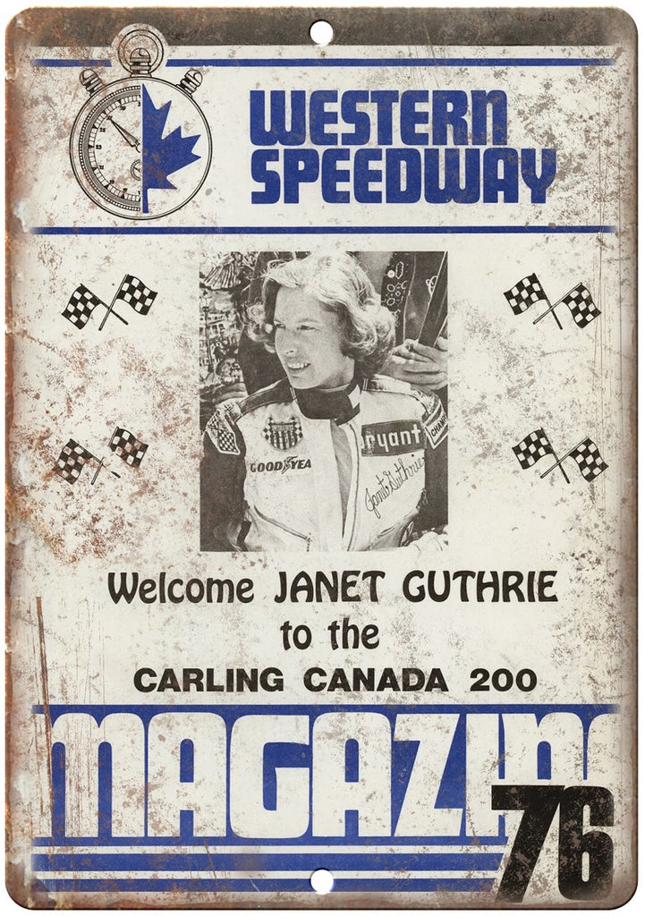 Western Speedway Janet Guthrie Canada 200 Metal Sign