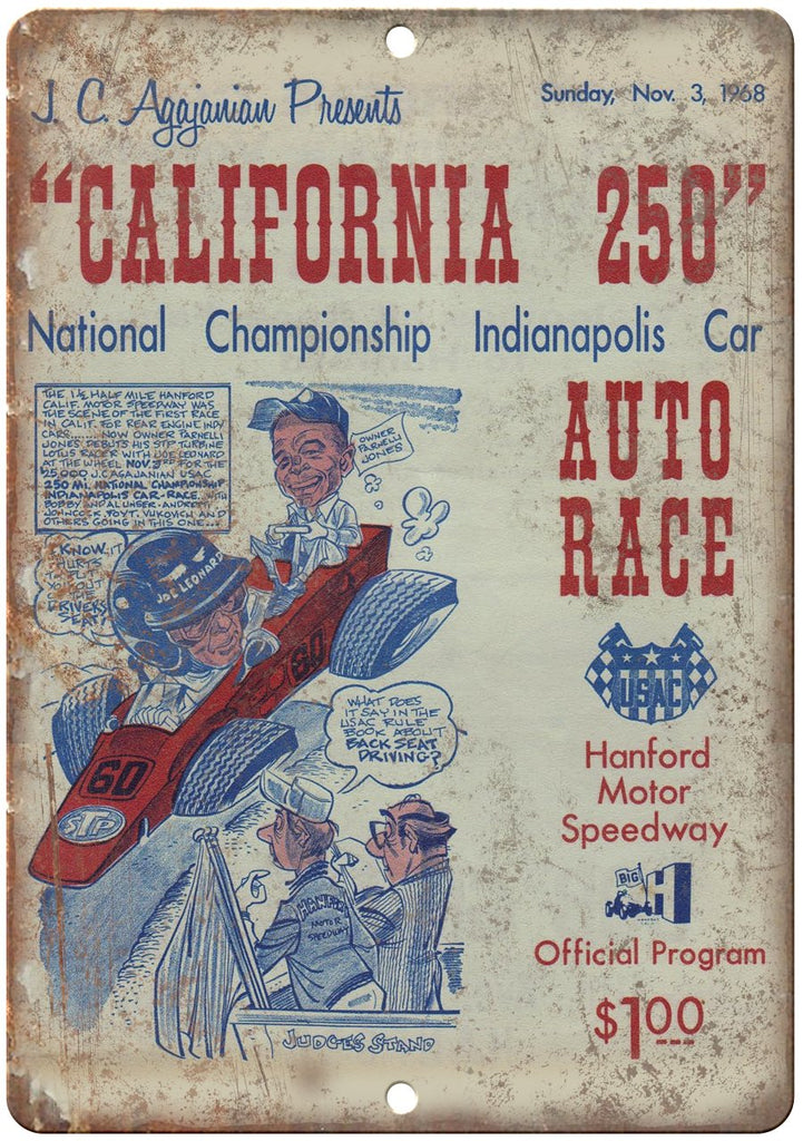 California 250 National Championship Race Metal Sign