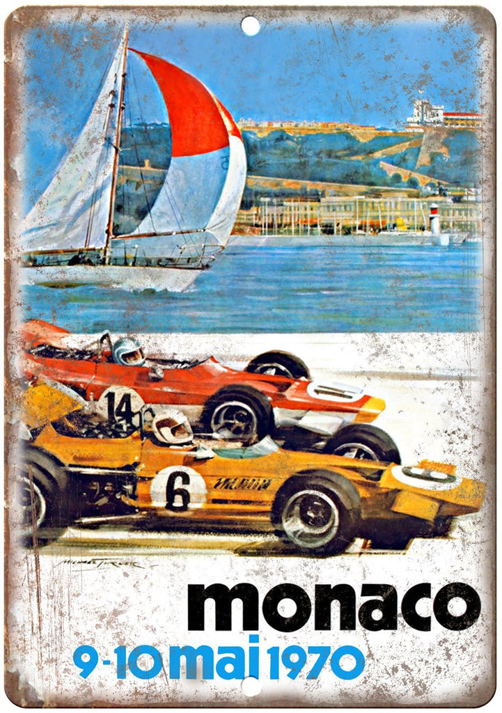 1970 Monaco Mai Formula One Italy Metal Sign