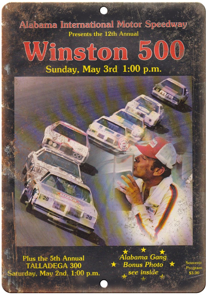 Winston 500 Alabama International Speedway Metal Sign