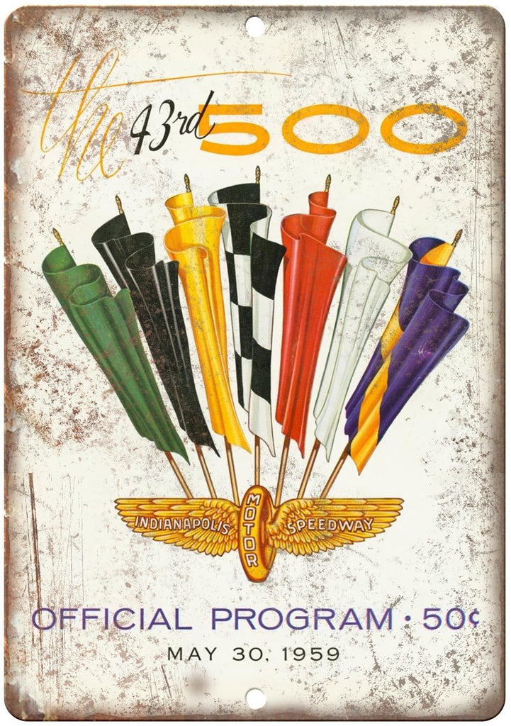 1959 Indianapolis Motor Speedway 500 Metal Sign