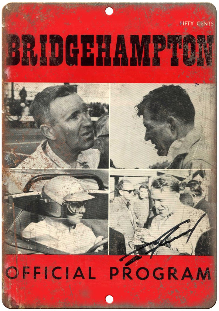 Bridgehampton Racetrack Program Cover Metal Sign