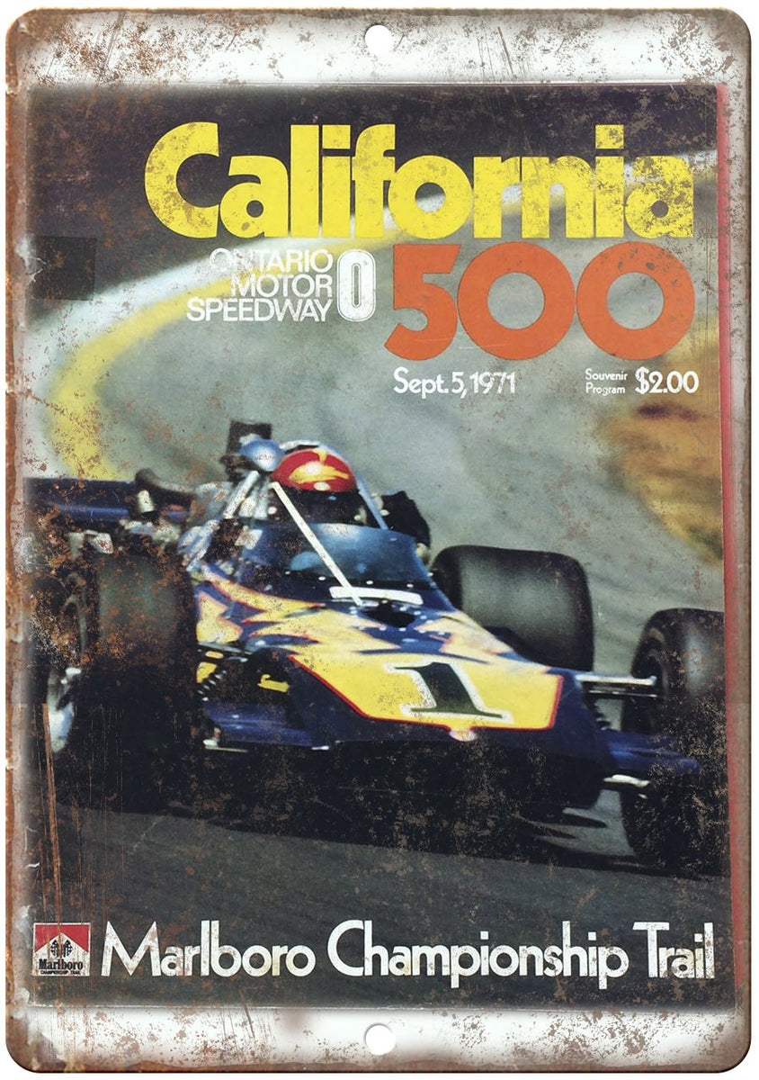 California 500 Ontario Speedway Marlboro Metal Sign | Rusty Walls ...