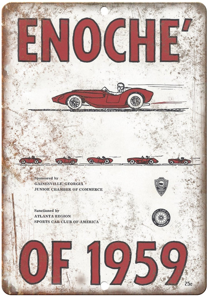 1959 Enoche Sports Car Club of America Metal Sign