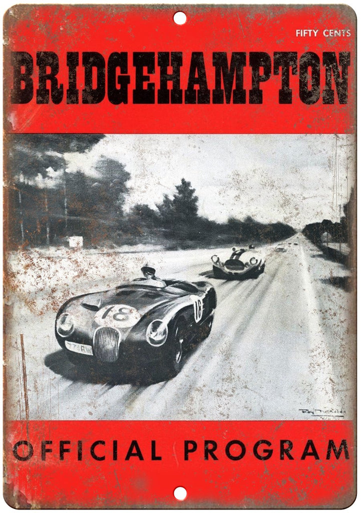 Bridgehampton Automobile Races Program Metal Sign