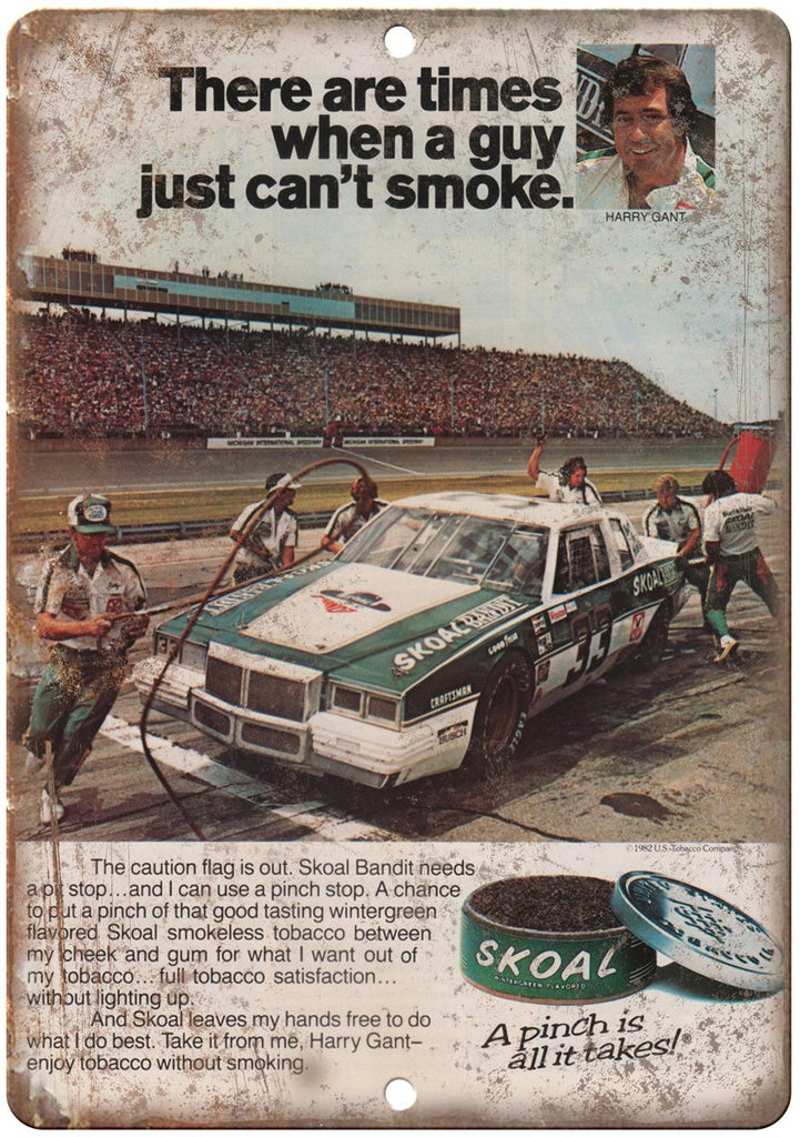 Skoal Racetrack NASCAR Chewing Tobacco Metal Sign