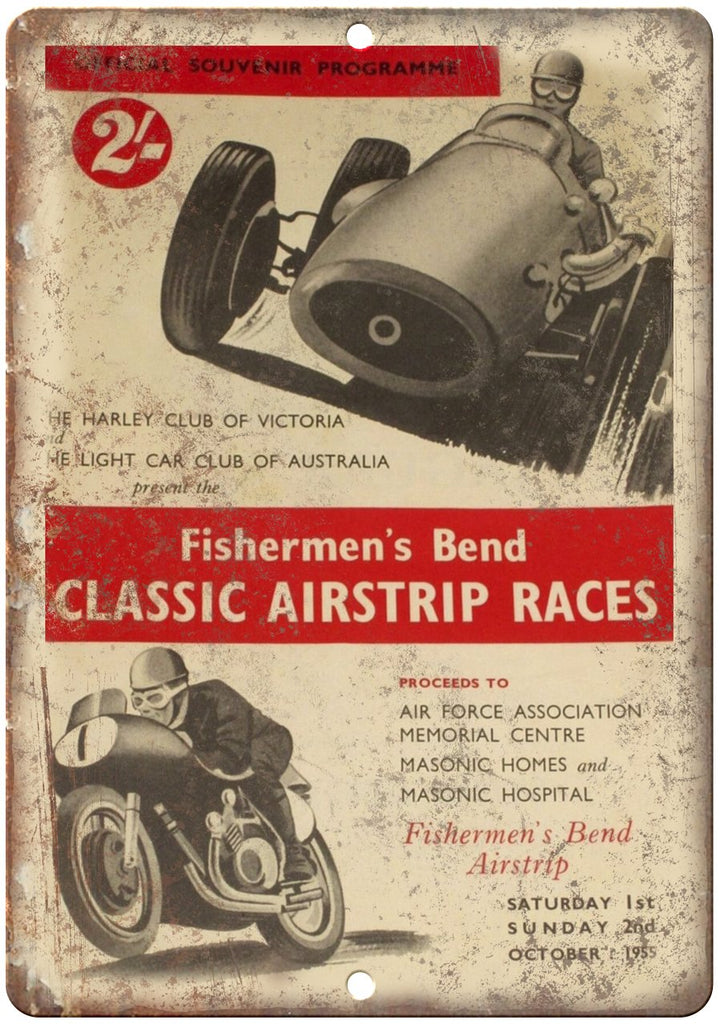 Fishermens Bend Classic Aristrip Races Ad Metal Sign
