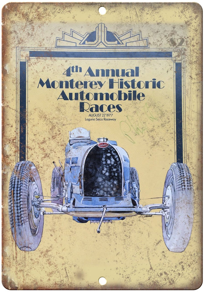 1977 Monterey Historic Auto Races Metal Sign