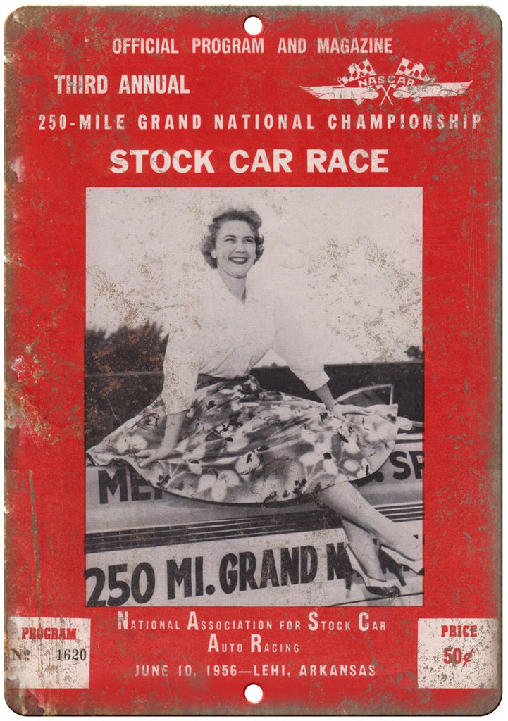 250 Mile Grand National Stock Car Race Metal Sign