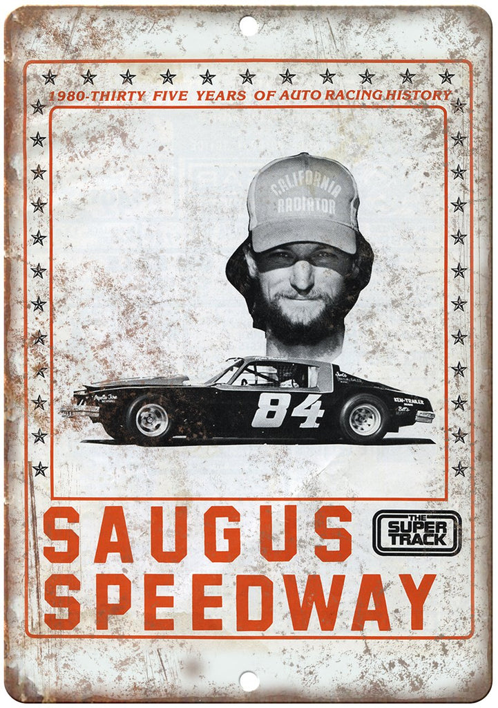 Saugus Speedway Super Track Ad Metal Sign