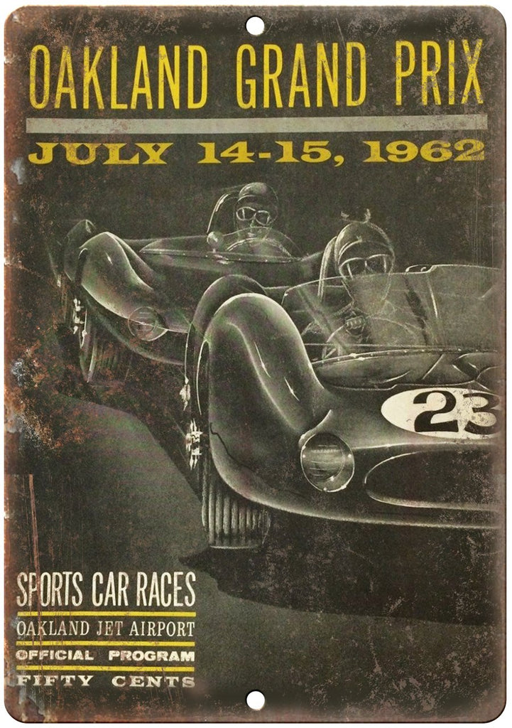 1962 Oakland Grand Prix Sports Car Races Metal Sign