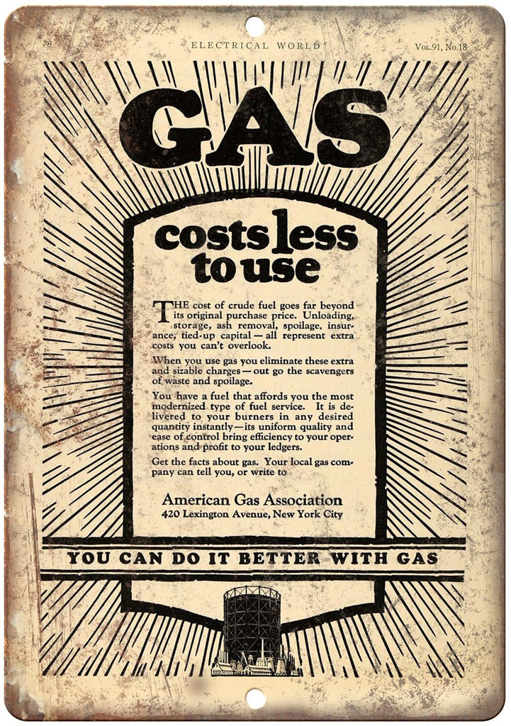 Automobile American Gas Vintage Sign Metal Sign
