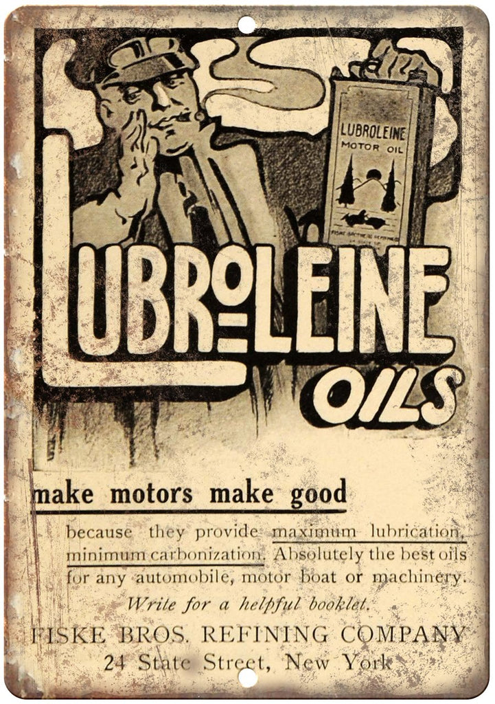 Lubroleine Motor Oil Metal Sign
