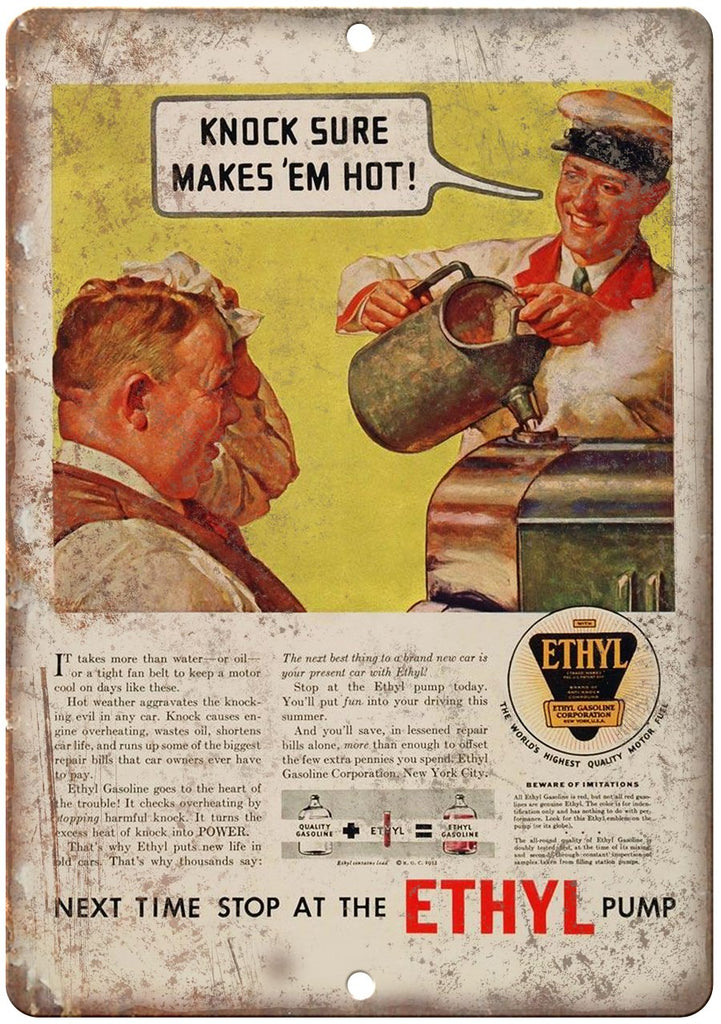 Ethyl Pump Motor Oil Metal Sign