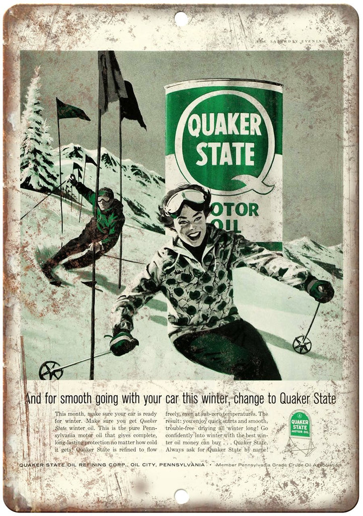 Quaker State Motor Oil Metal Sign