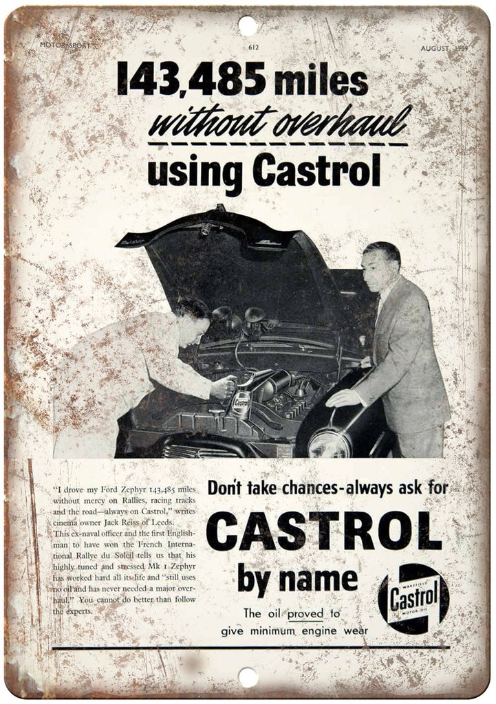 Castrol Motor Oil  Metal Sign