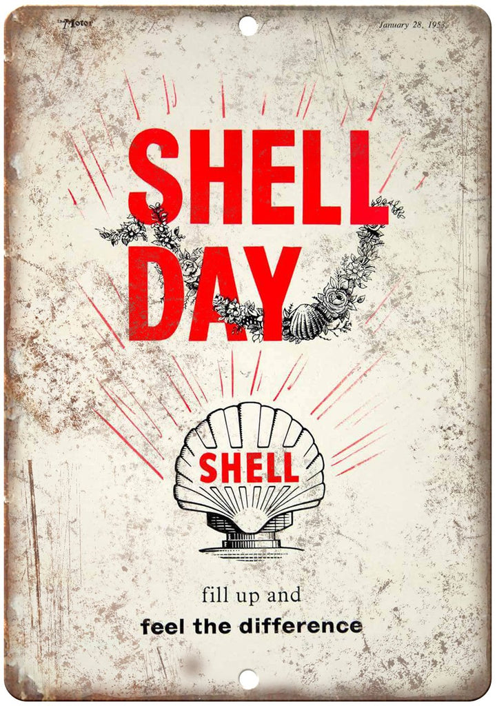 Shell Day Motor Oil Metal Sign