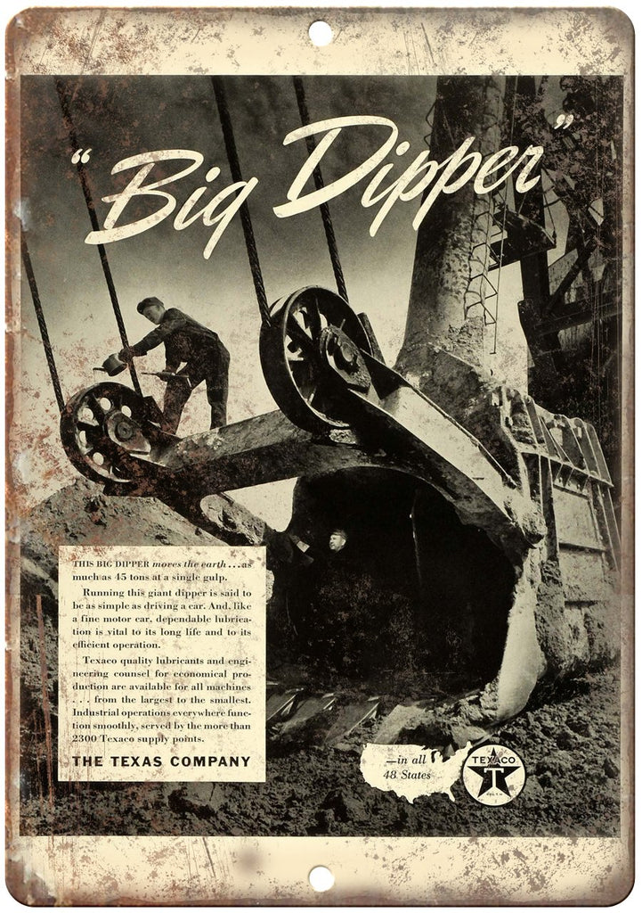 Texaco Big Dipper Motor Oil Metal Sign