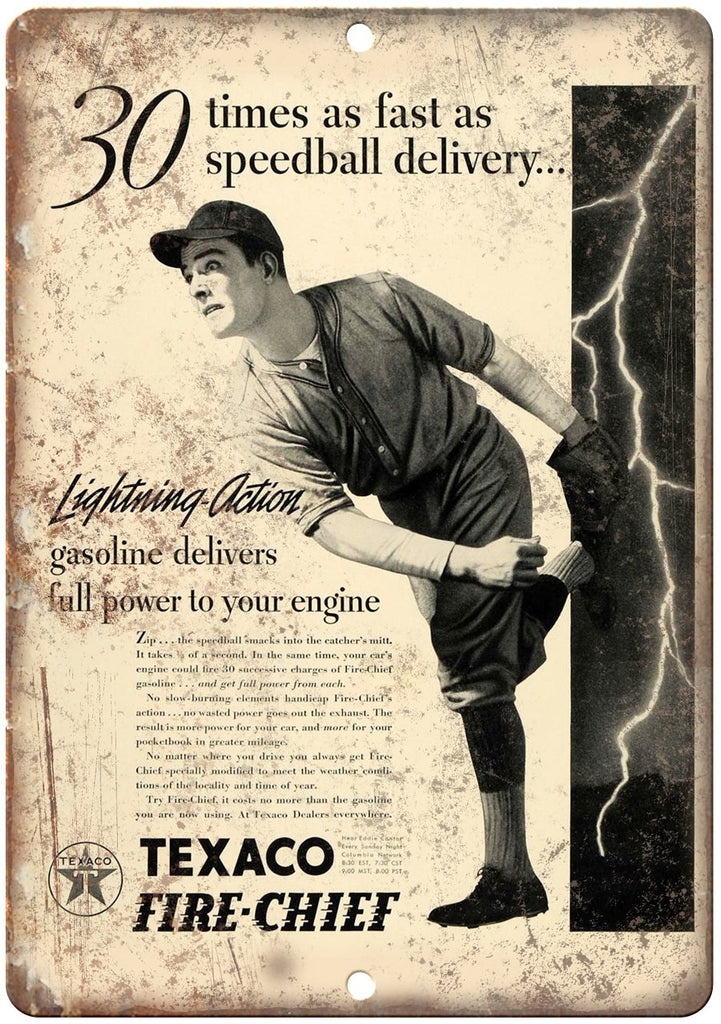 Texaco Fire Chief Motor Oil Metal Sign