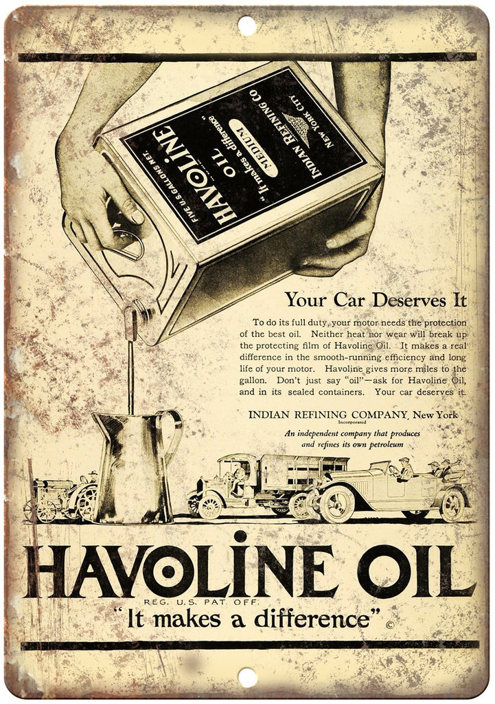 Havoline Oil Medium Motor Oil Metal Sign