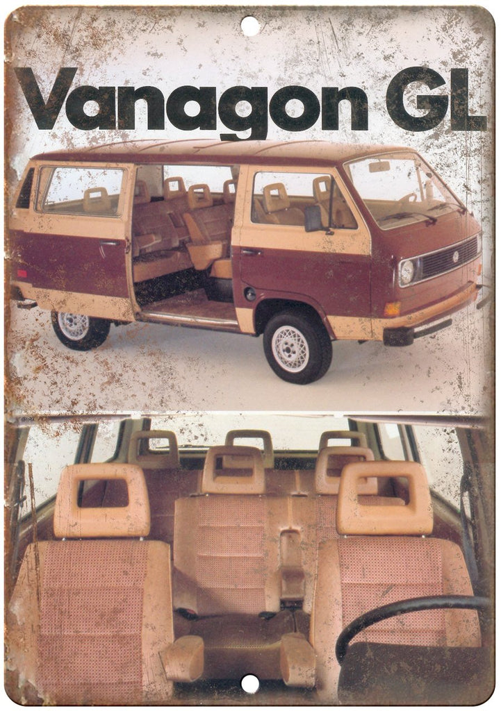 Volkswagen Vanagon GL Bus Wagon Van Ad Metal Sign