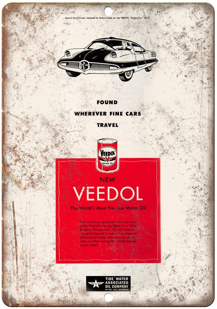 Veedol Motor Oil Metal Sign