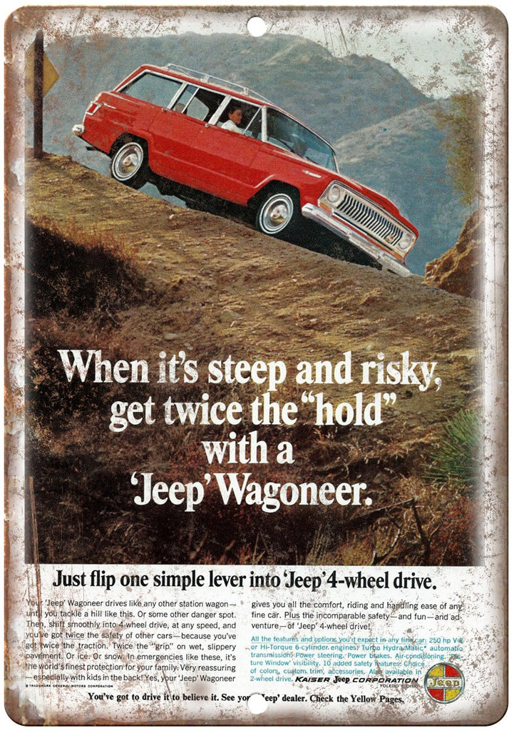 Jeep Wagoneer 4-wheel drive Kaiser Metal Sign